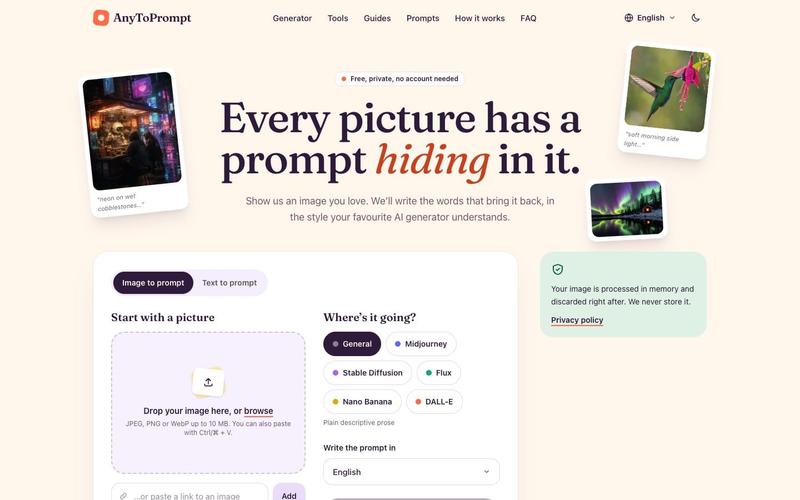 AnyToPrompt screen 1