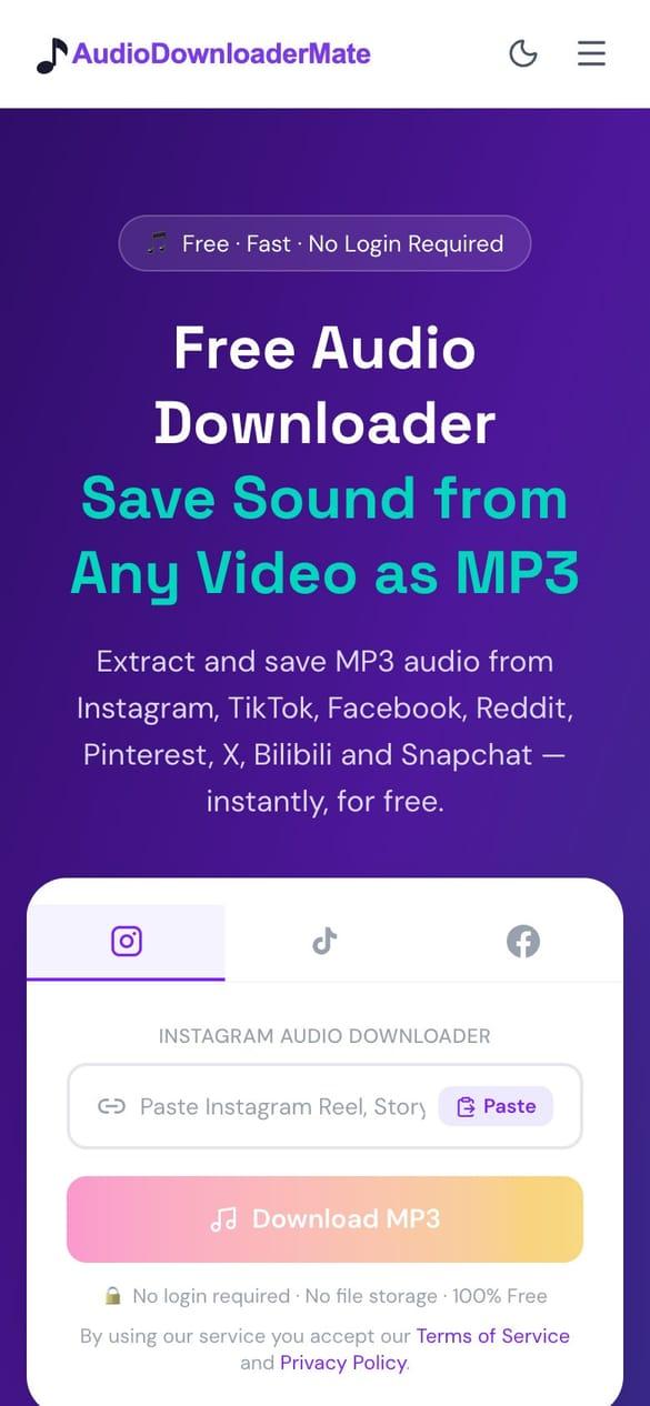 Audio Downloader Mate on mobile