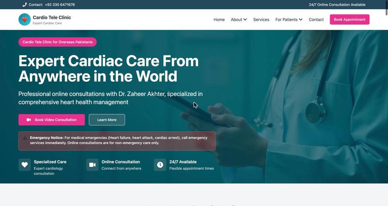 Cardio Tele Clinic: Online cardiology consultations for overseas Pakistanis: book, call or WhatsApp Dr. Zaheer Akhter
