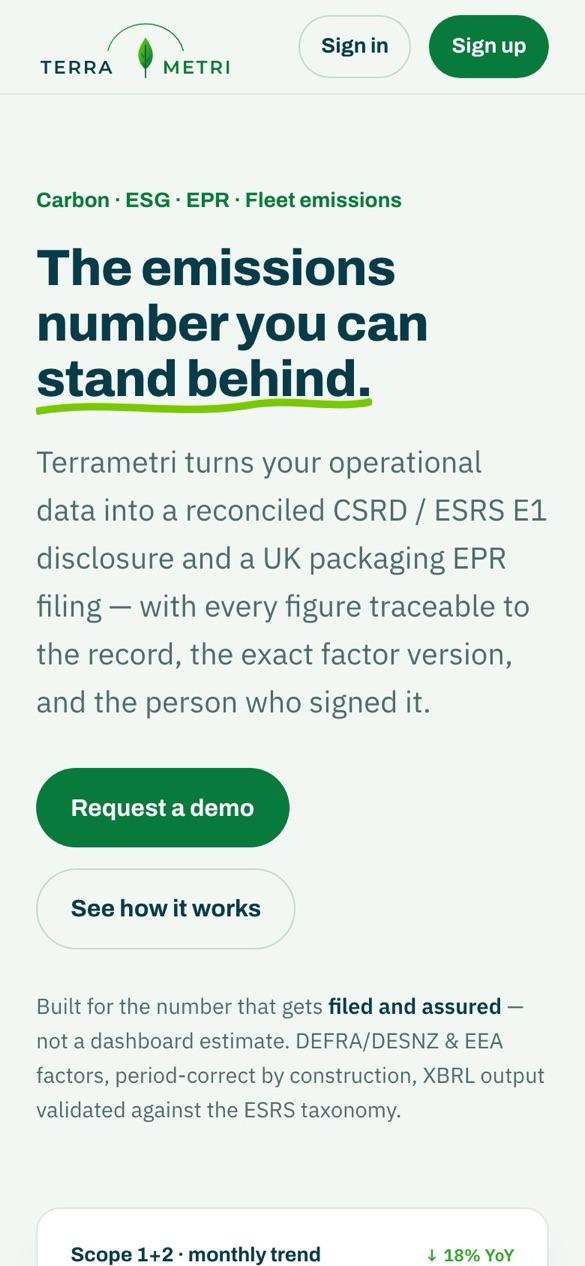 Terrametri on mobile