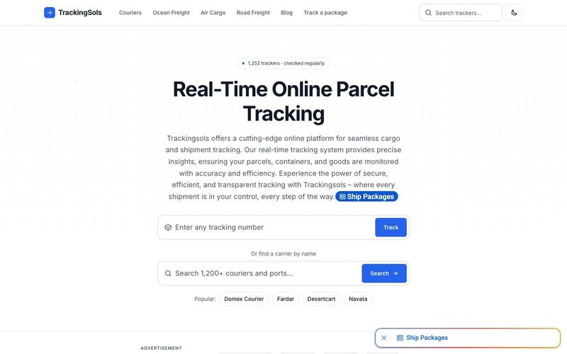 TrackingSols screen 1