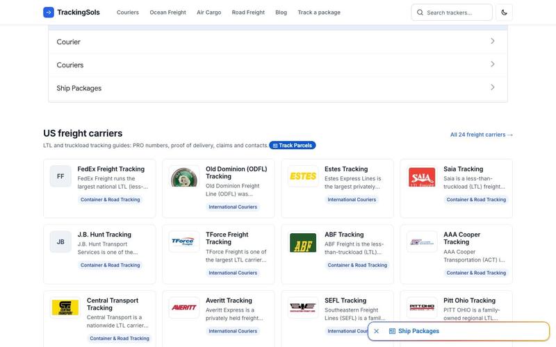 TrackingSols screen 2