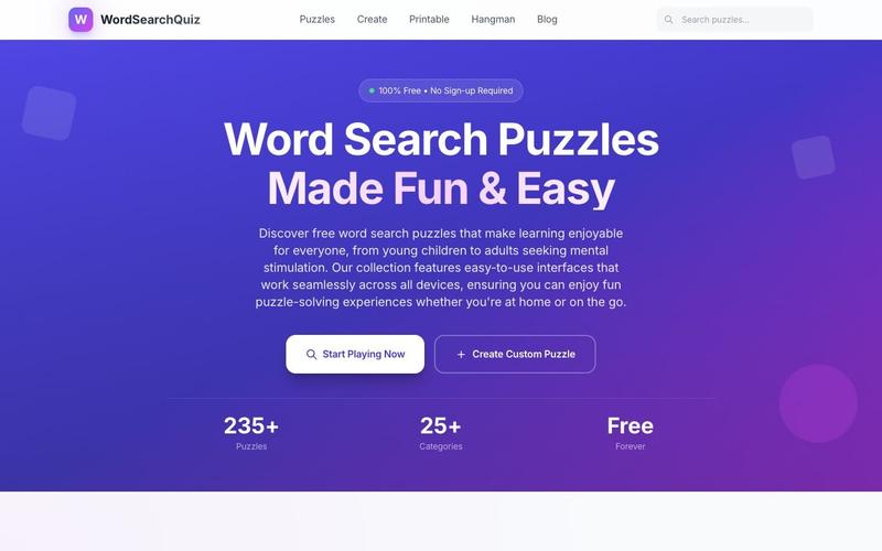 WordSearchQuiz screen 1