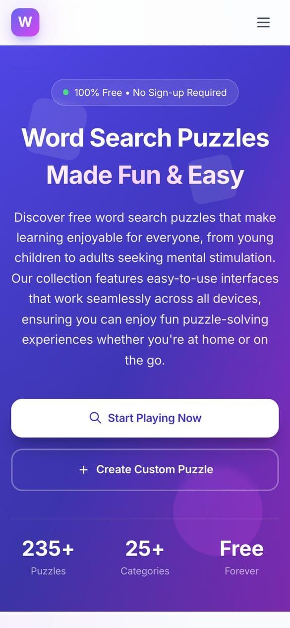 WordSearchQuiz on mobile